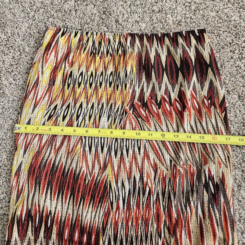 Yk2 Mini Skirt Sheer Abstract Hippie 70s Sz Large Festival Boho Fairycore retro - Picture 7 of 8